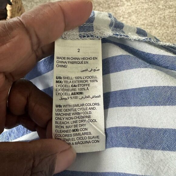 Chico’s Striped  Women’s Tunic Top 2=12-14 - Picture 7 of 8